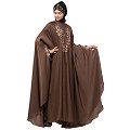 Designer Irani Kaftan with embroidery work- Light Brown